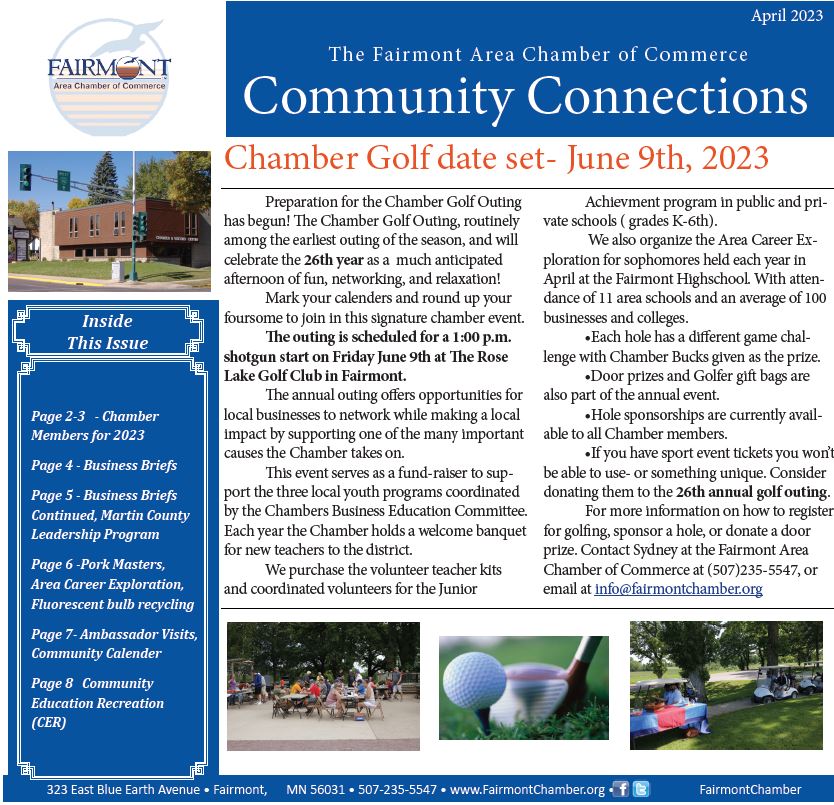 April 2023 Newsletter Community Connections Fairmont MN Area Chamber